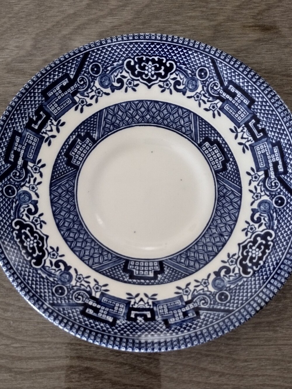 Vintage Churchill Classic Blue and White Porcelain Saucer